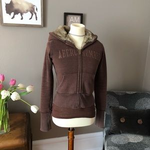 Abercrombie & Fitch Faux fur lined hoodie